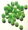 30 6mm Round Light Green Fiber Optic Cats Eye Beads